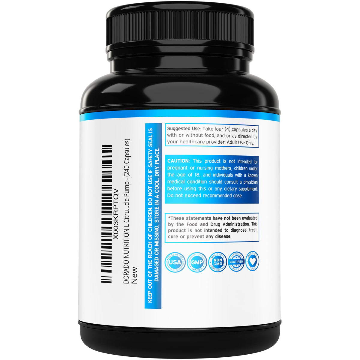 DORADO NUTRITION L-Citrulline 3000mg - 240 Capsules - image 3