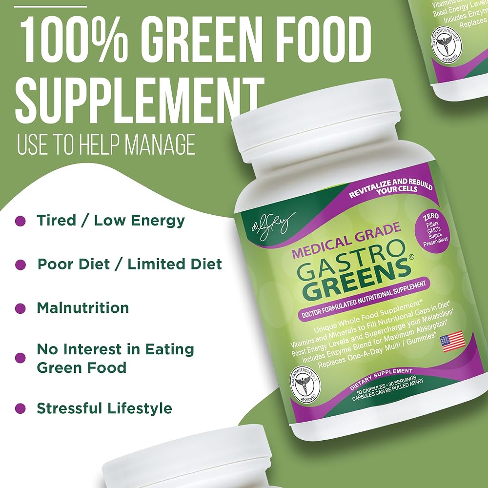 Dr. Liz Cruz Gastro Greens Supplement - 90 Vegetarian Capsules - image 3
