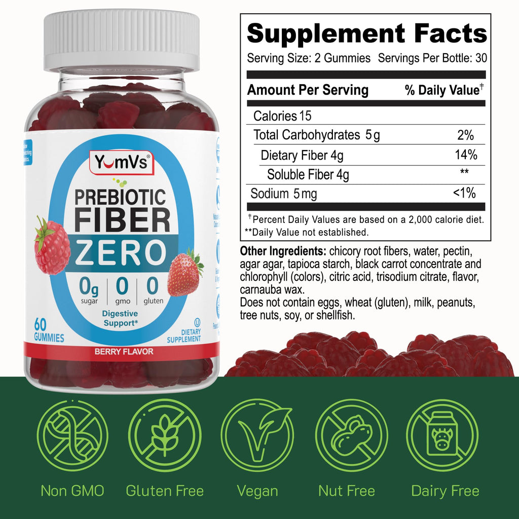 YUM-V'S Prebiotic Fiber Zero Gummies by YumVs