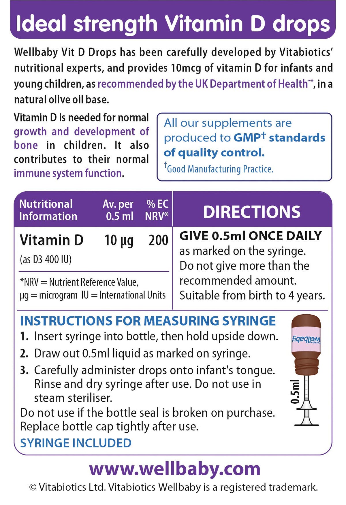 Wellbaby Vitamin D Drops for Infants - 30 ml - image 5