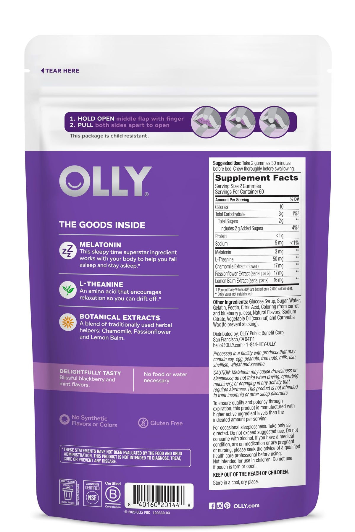 OLLY Sleep Support Gummy Supplement 3 mg Melatonin - 120 Count - image 6