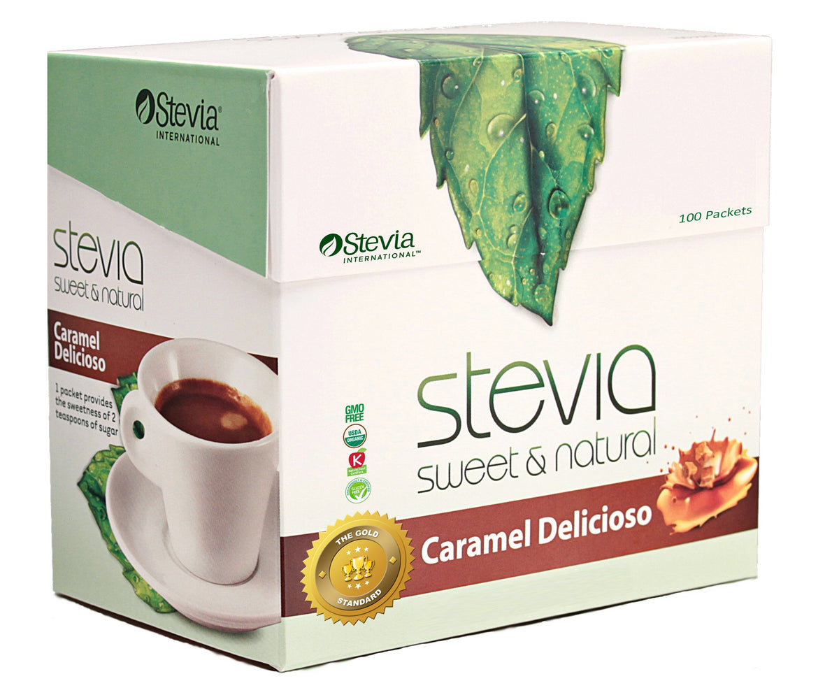 AnuMed International Stevia Sweet & Natural Caramel Deliciose - 100 Packets