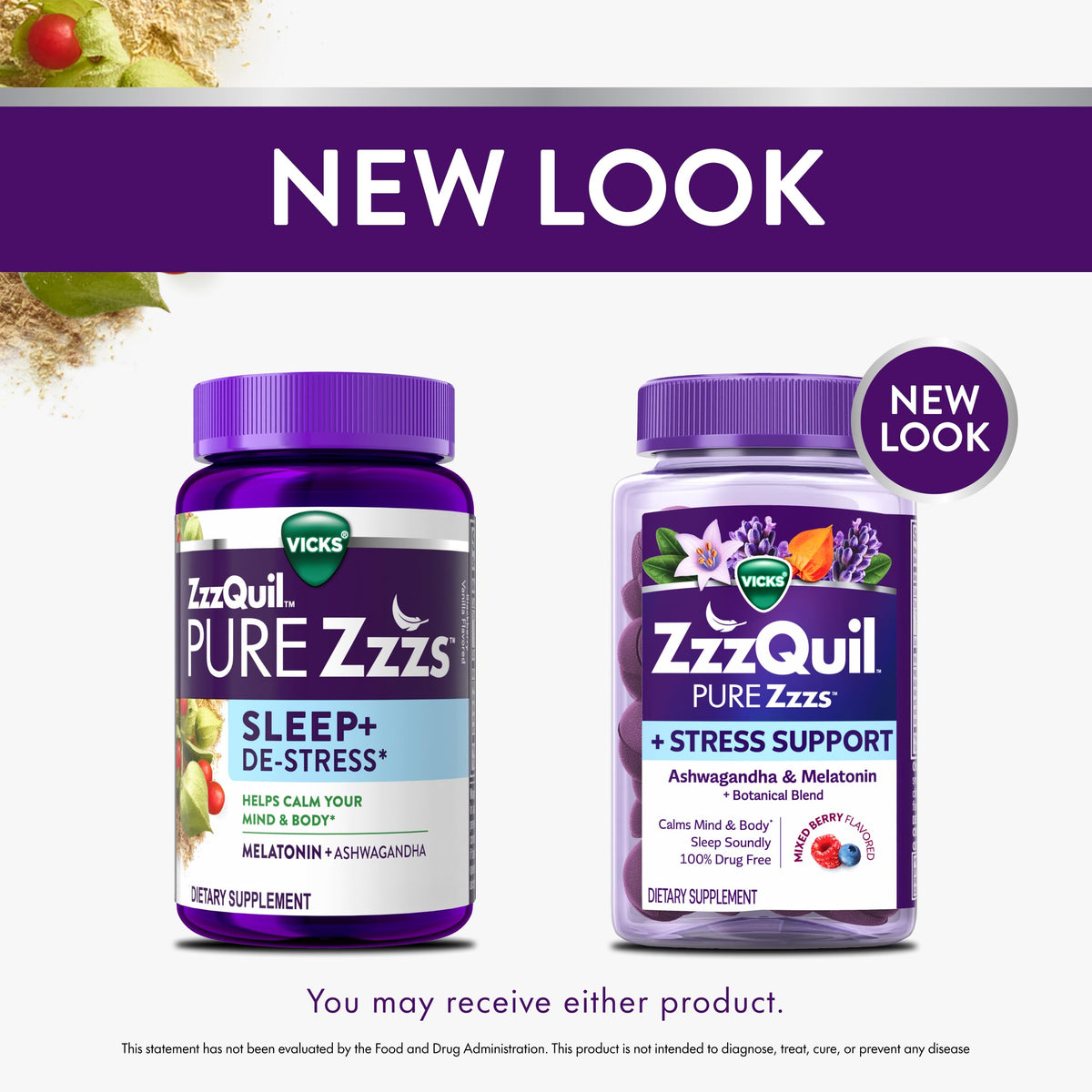 ZzzQuil PURE Zzzs De-Stress Melatonin Sleep Aid Gummies - 42 Count - image 3