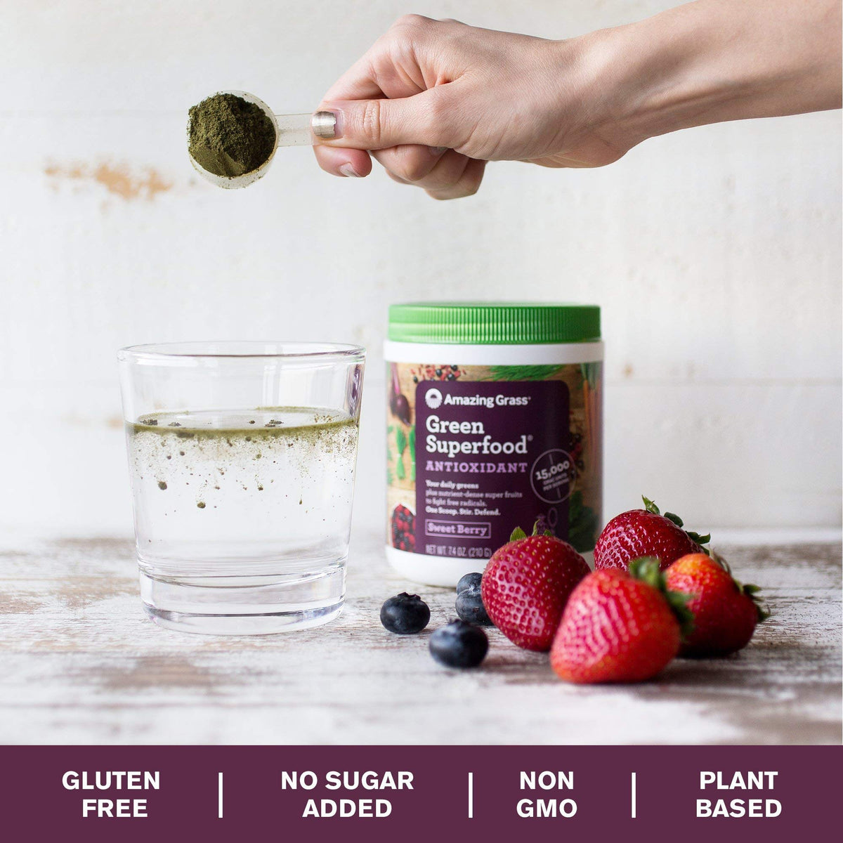 Amazing Grass Sweet Berry Antioxidant Superfood Powder - 7.4 oz - image 3