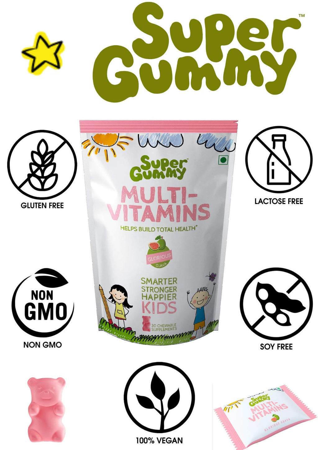 Super Gummy Multi-Vitamins Gummies for Kids - 60 Count - image 3