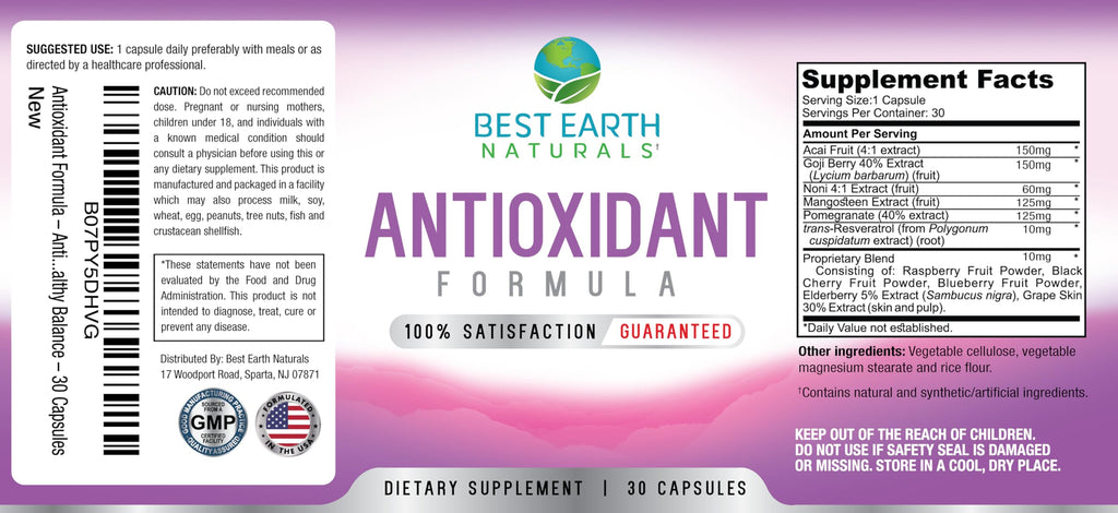 Best Earth Naturals Antioxidant Supplement with Pomegranate - 30 Capsules - image 3