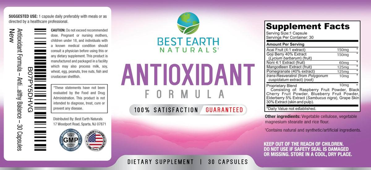 Best Earth Naturals Antioxidant Supplement with Pomegranate - 30 Capsules - image 3