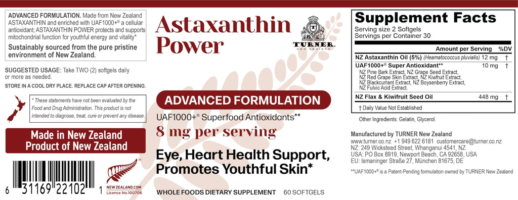 TURNER New Zealand Astaxanthin Power 12mg - 180 Softgels - image 2