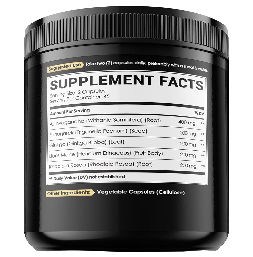 NUQIIT Ashwagandha Capsules with Fenugreek & Ginkgo - 90 Capsules - image 8
