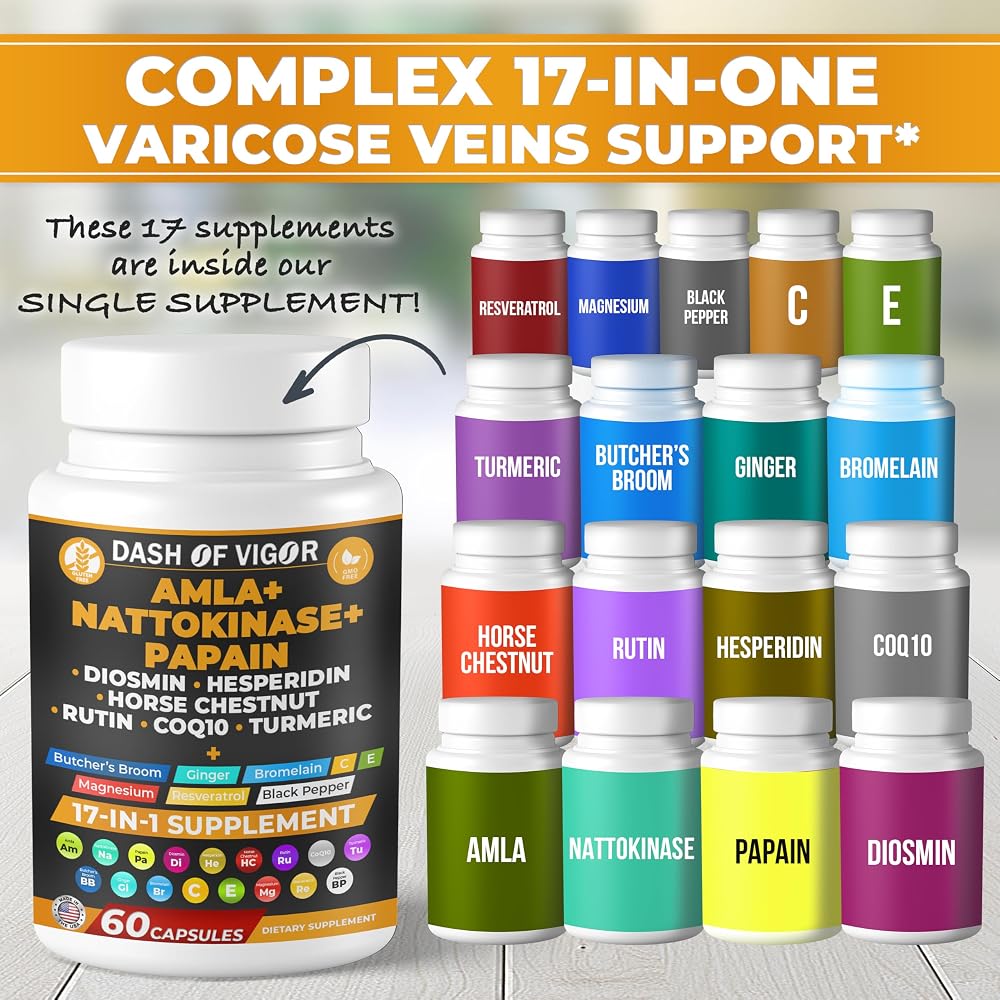 Dash of Vigor 17-in-1 Supplement with CoQ10 & Turmeric - 60 Capsules - image 2