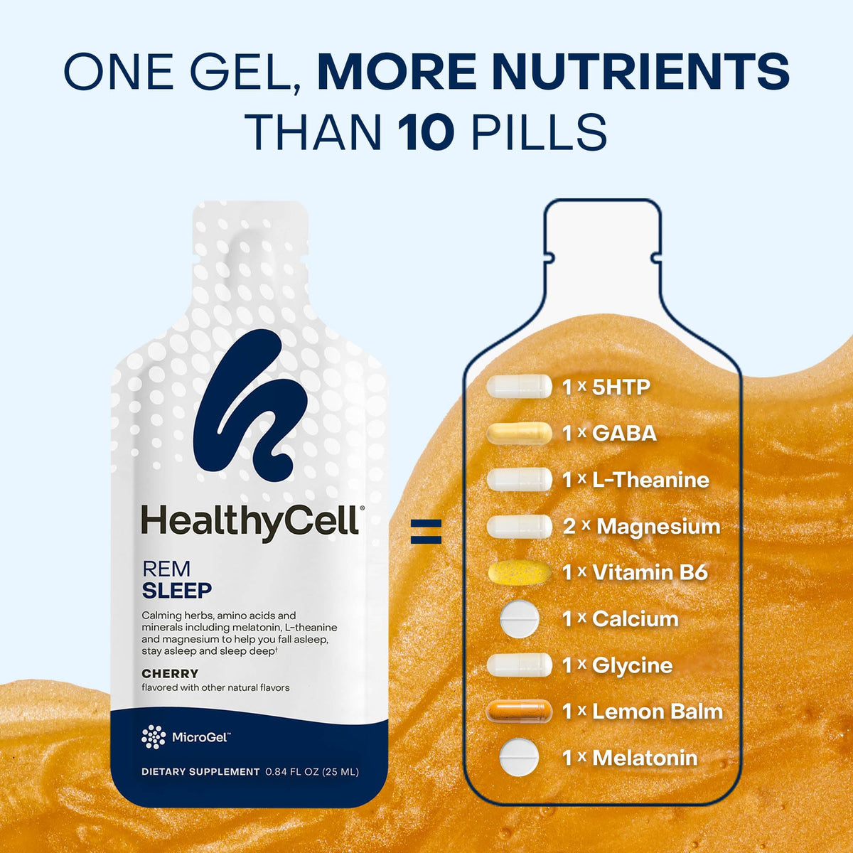 HealthyCell REM Sleep Aid Liquid Gel Supplement - 30 Gel Packs - image 4
