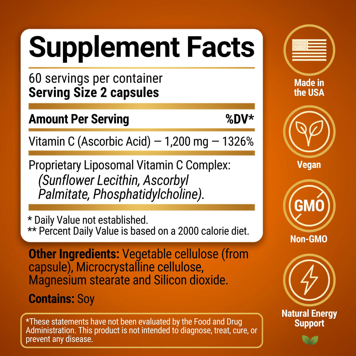 Sundhed Natural Pure Liposomal Vitamin C - 1200mg Immune System