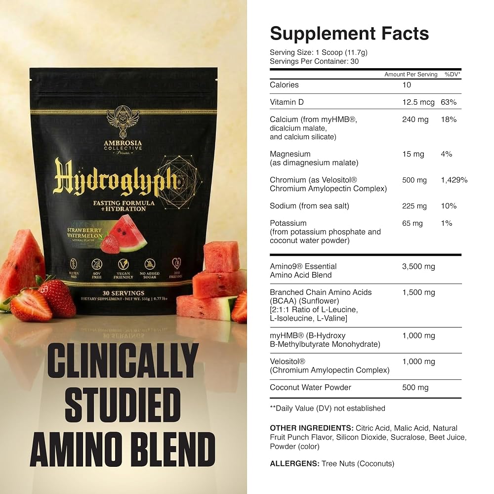 Ambrosia Hydroglyph Electrolytes Powder and Fasting Electrolytes