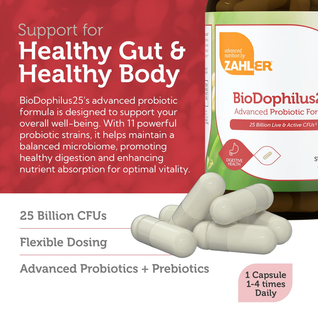 Zahler BioDophilus25 Probiotic 25 Billion CFU - 60 Capsules - image 3