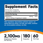 Nutricost Magnesium Malate 420mg - 180 Vegetarian Capsules - image 2