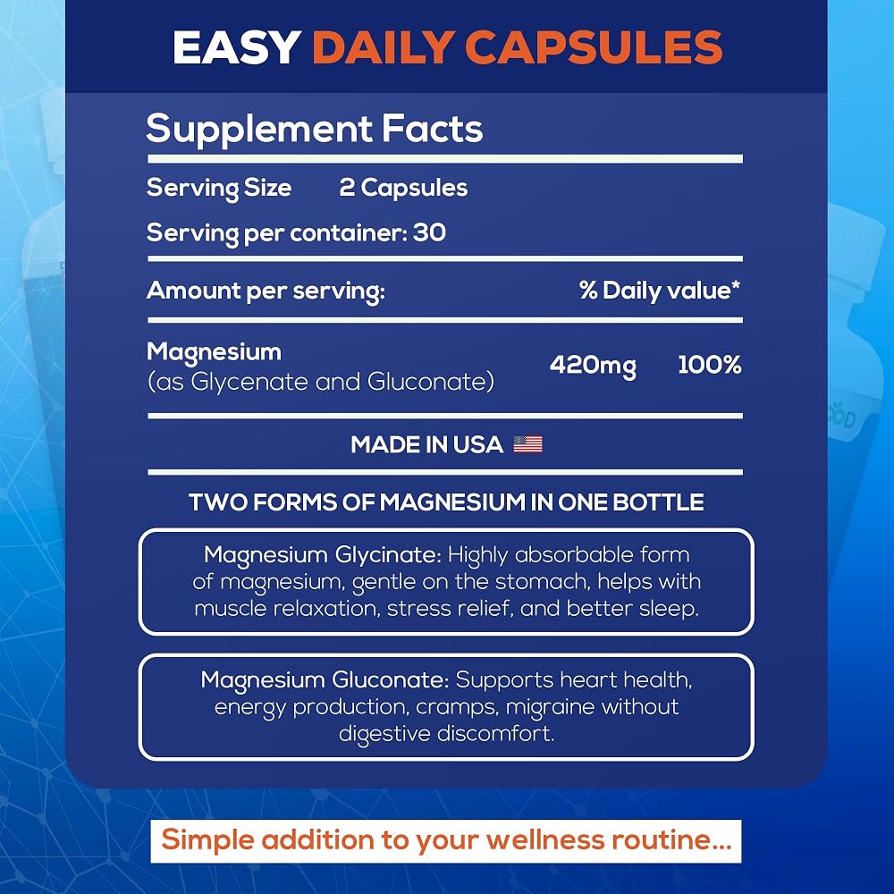 LiveGood Organic Ultra Magnesium Glycinate & Gluconate - 60 Capsules - image 4