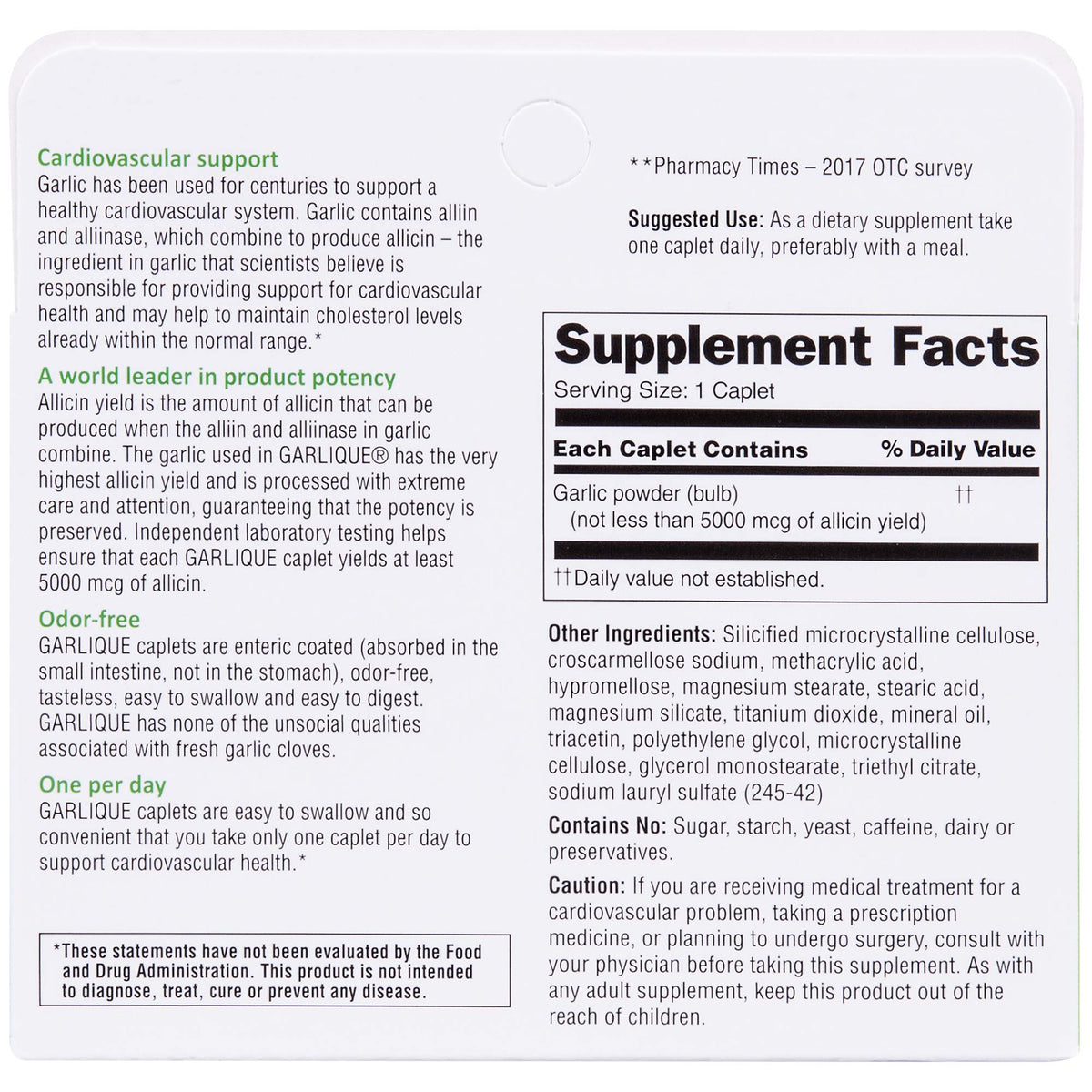 Garlique Garlic Caplets for Cardiovascular Health - image 5