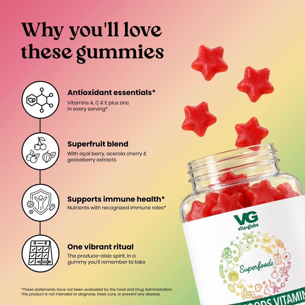 Vita Globe Superfood Gummies for Immune & Antioxidant Support - 60 Gummies - image 4