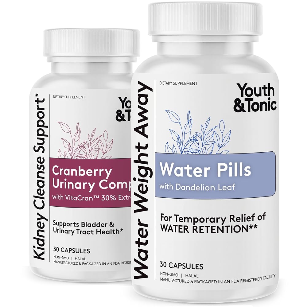 Youth & Tonic Water Retention Pills & Kidney Cleanse Detox
