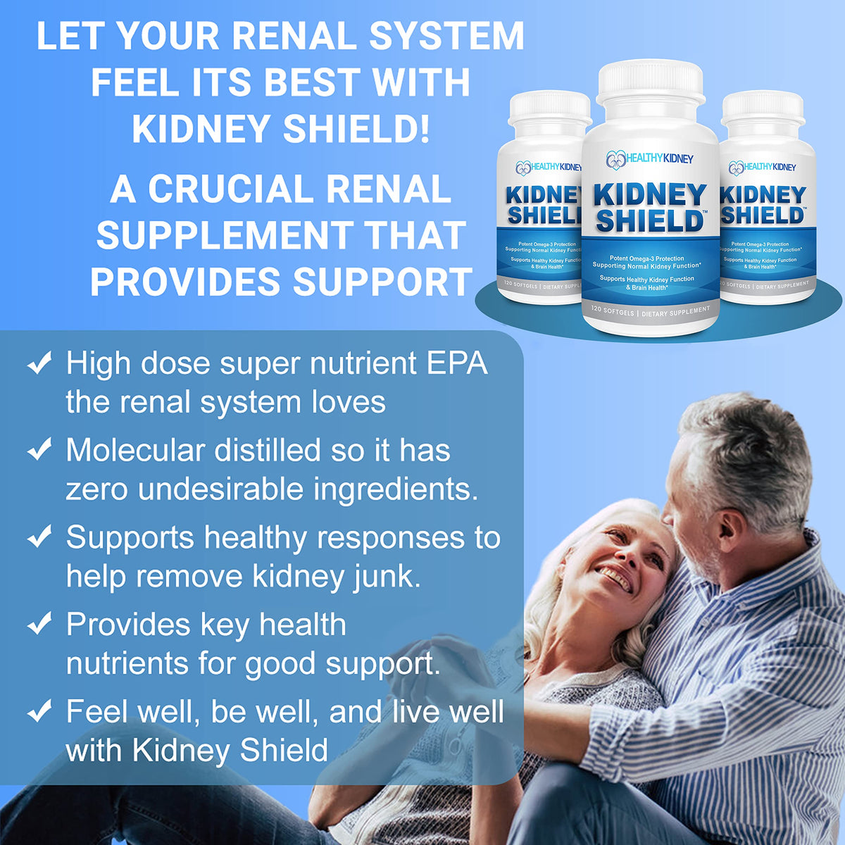 Kidney Restore Kidney Shield Omega 3 Fish Oil - 120 Lemon Softgels - image 2