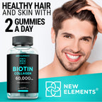 New Elements Biotin & Collagen Peptides Gummies - 60 Count - image 6