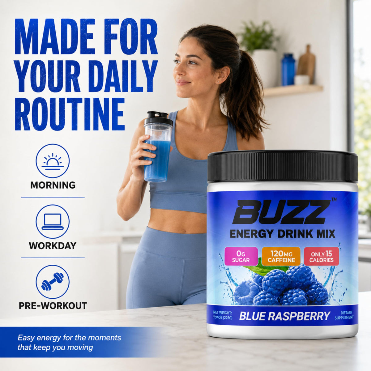 Morning Buzz Energy Drink Powder - Energy Boost Drink Mix
