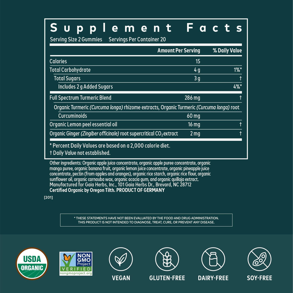 Gaia Herbs Turmeric Supreme Adult Daily Joint Support - 40 Gummies - image 2