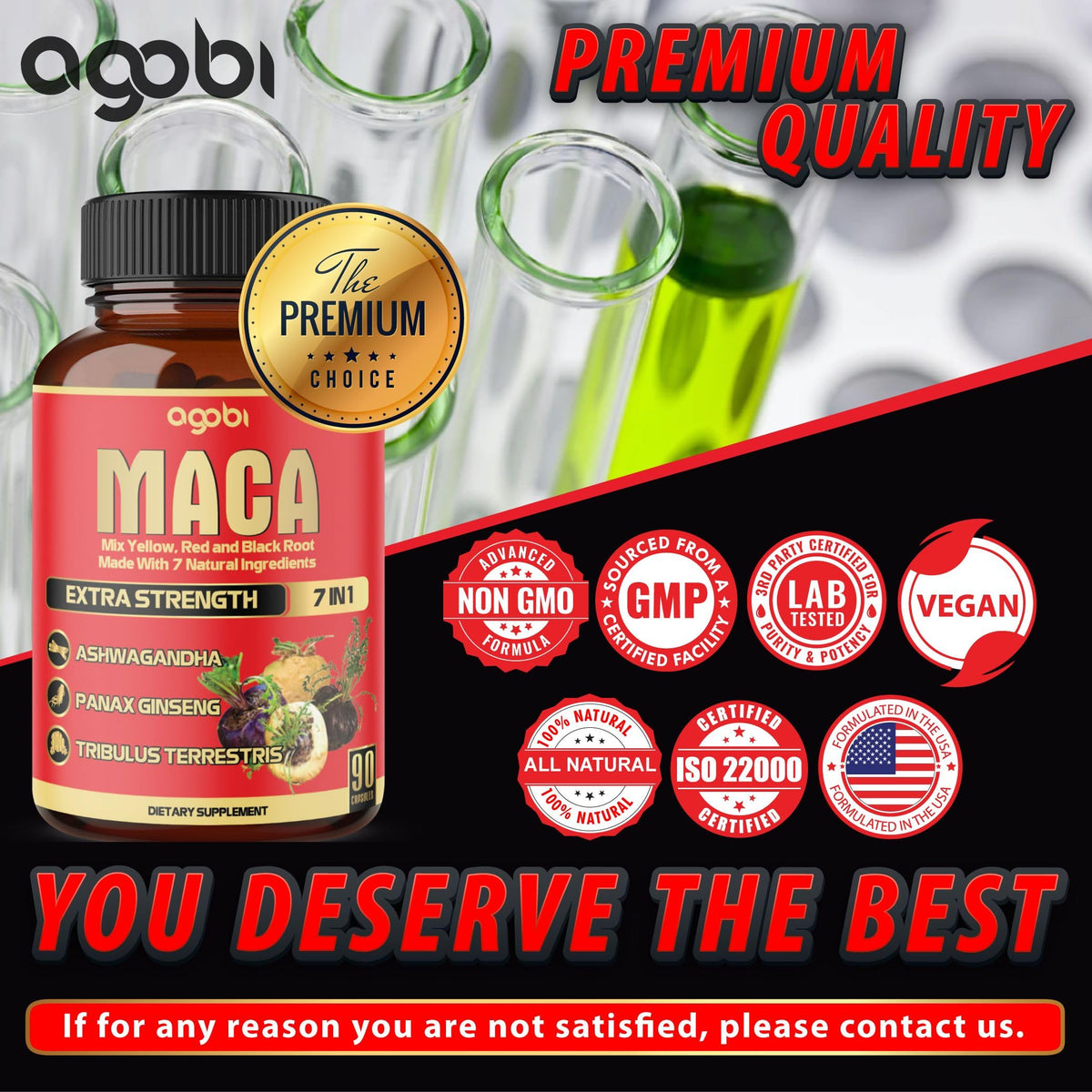 Agobi Maca Root Capsules Energy & Performance - 90 Capsules - image 6