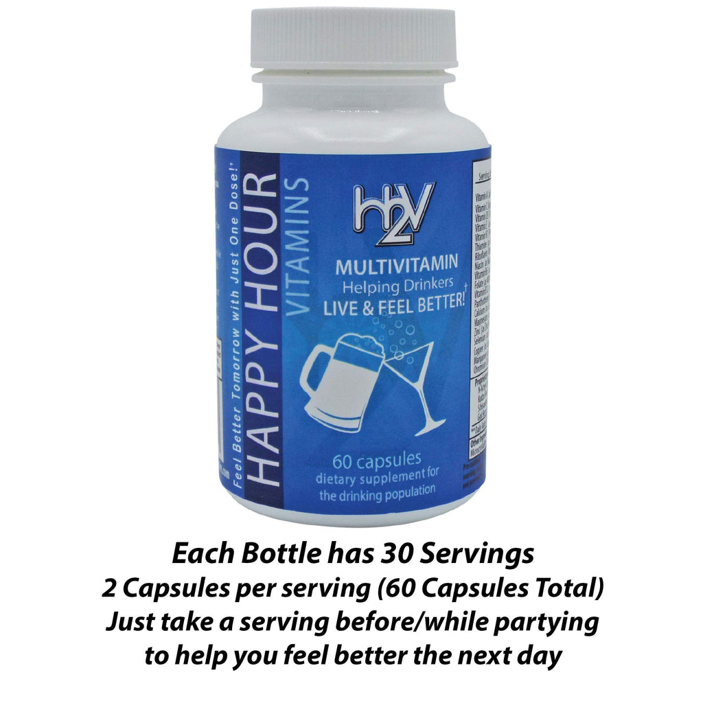 Happy Hour Vitamins Multivitamin for Better Mornings - 60 Capsules - image 2