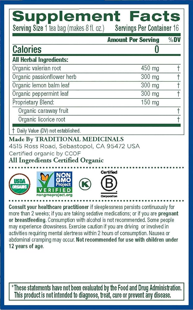 Traditional Medicinals Organic Nighty Night Extra Valerian Herbal Tea - image 5