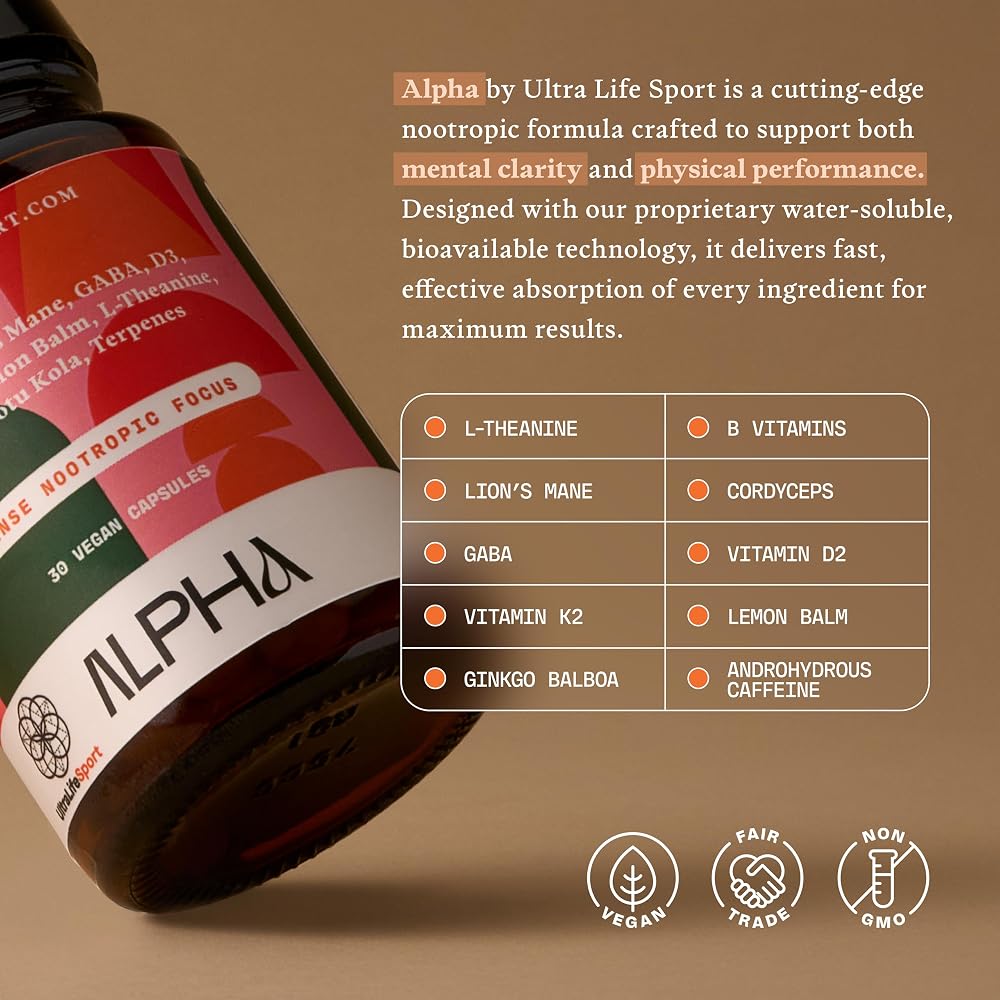 Ultra Life Sport Alpha Nootropic Brain Support - 30 Capsules - image 5