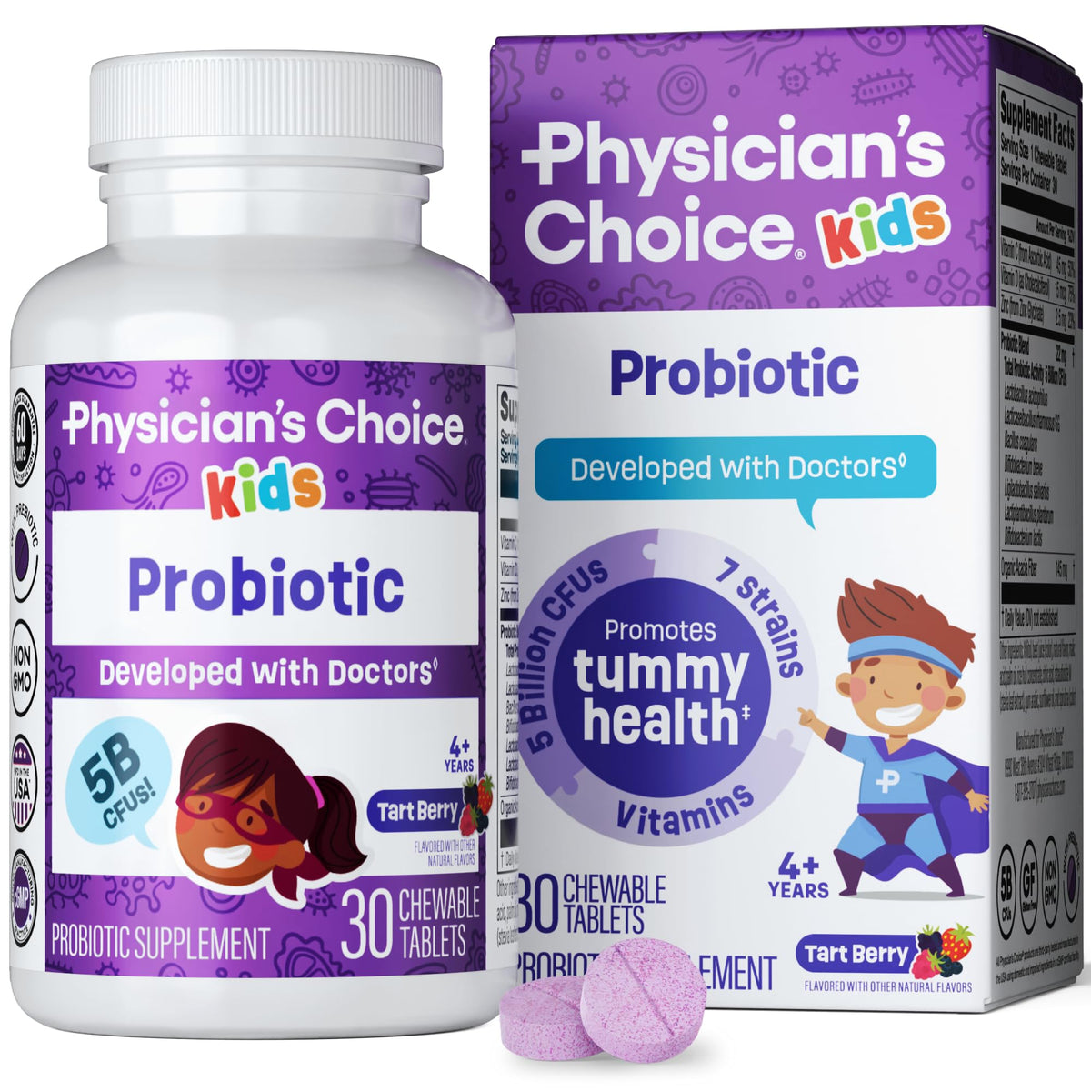 Physician's CHOICE Probiotics for Kids - 5 Billion CFU - 30 Chewables