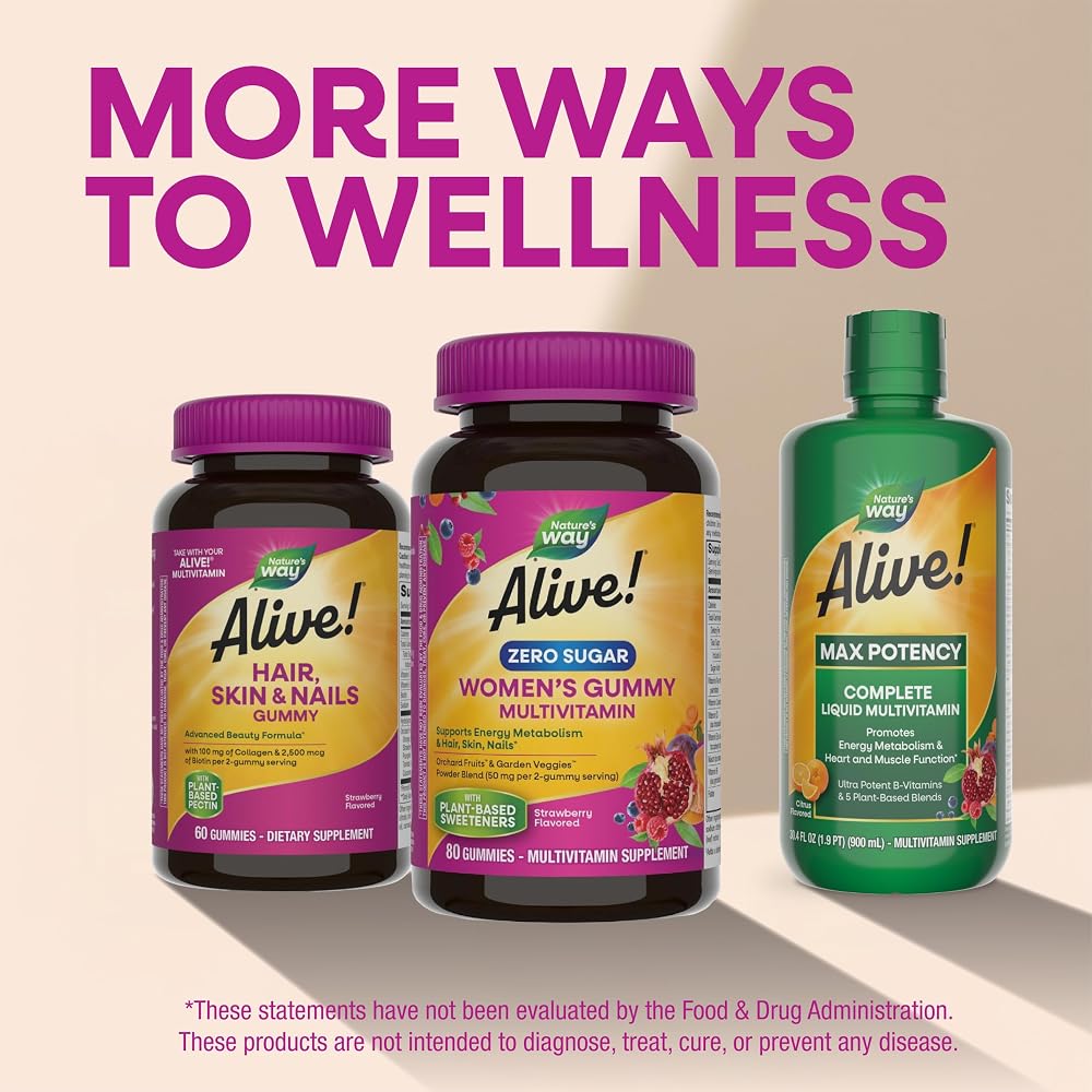 Nature's Way Alive! Zero Sugar Women's Gummy Multivitamin - 80 Gummies - image 8