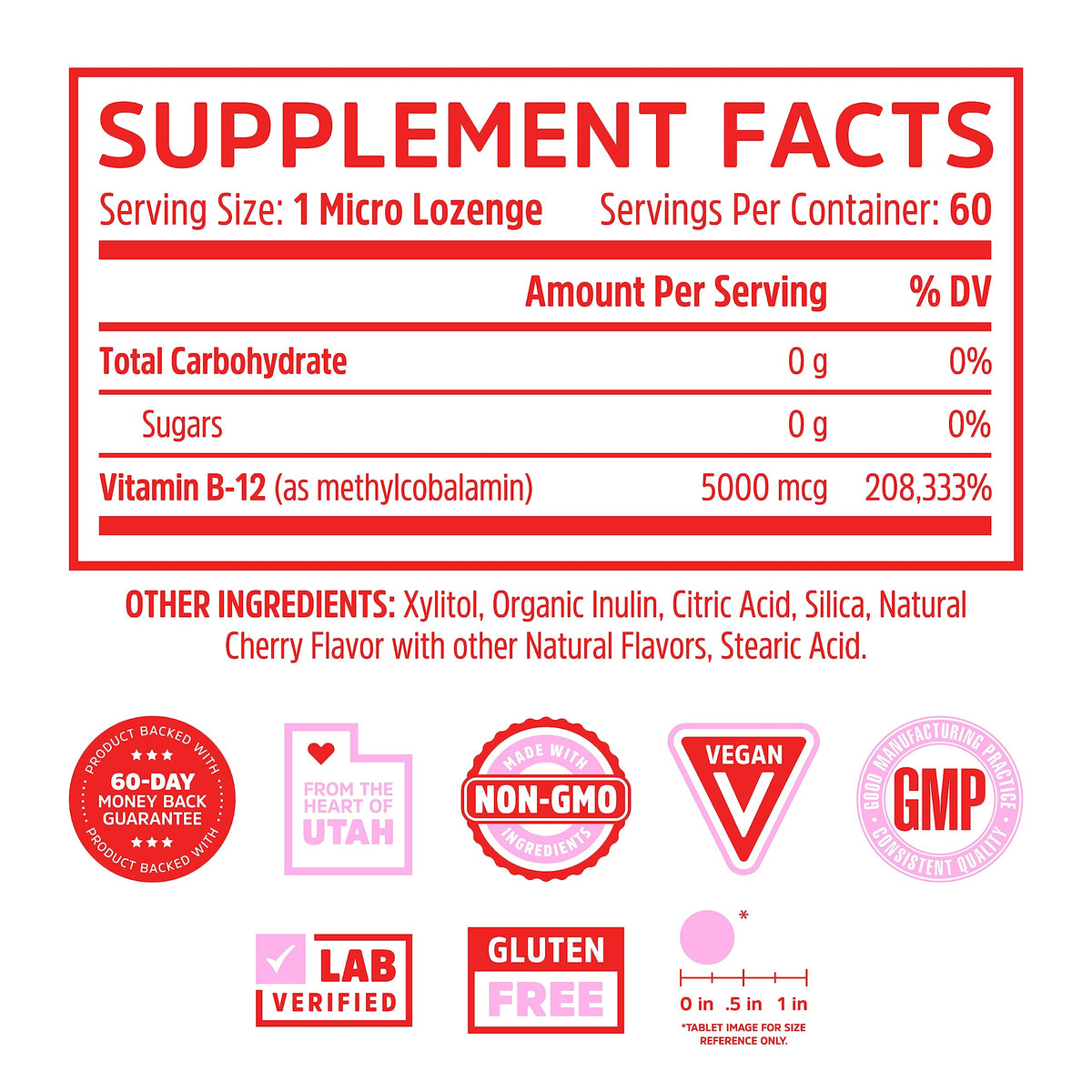 ZHOU Methyl B12 5000 mcg Vitamin B12 - 60 Micro Lozenges - image 2