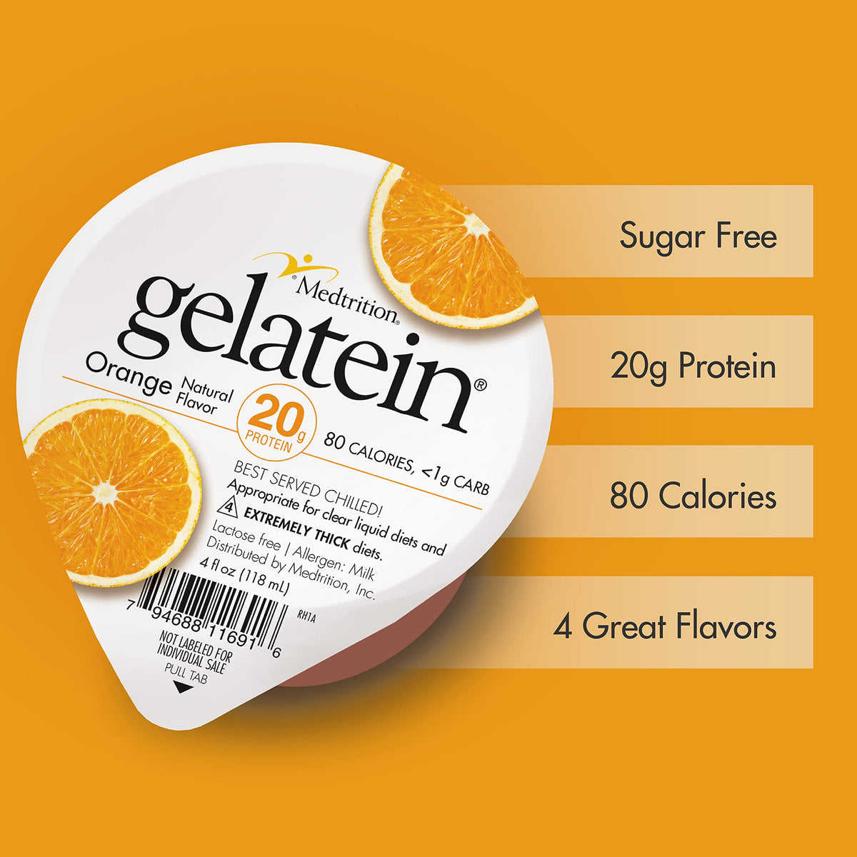 Medtrition Gelatein Orange Protein Gelatin 20g - 12 Pack - image 4