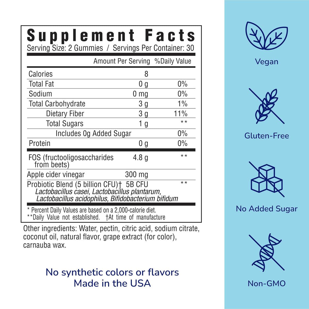 her own Probiotic & Prebiotic Gummy Digestive Health - 60 Gummies - image 2