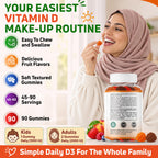 SHIFAA NUTRITION Vitamin D3 Gummies for Adults & Kids - 90 Count - image 4
