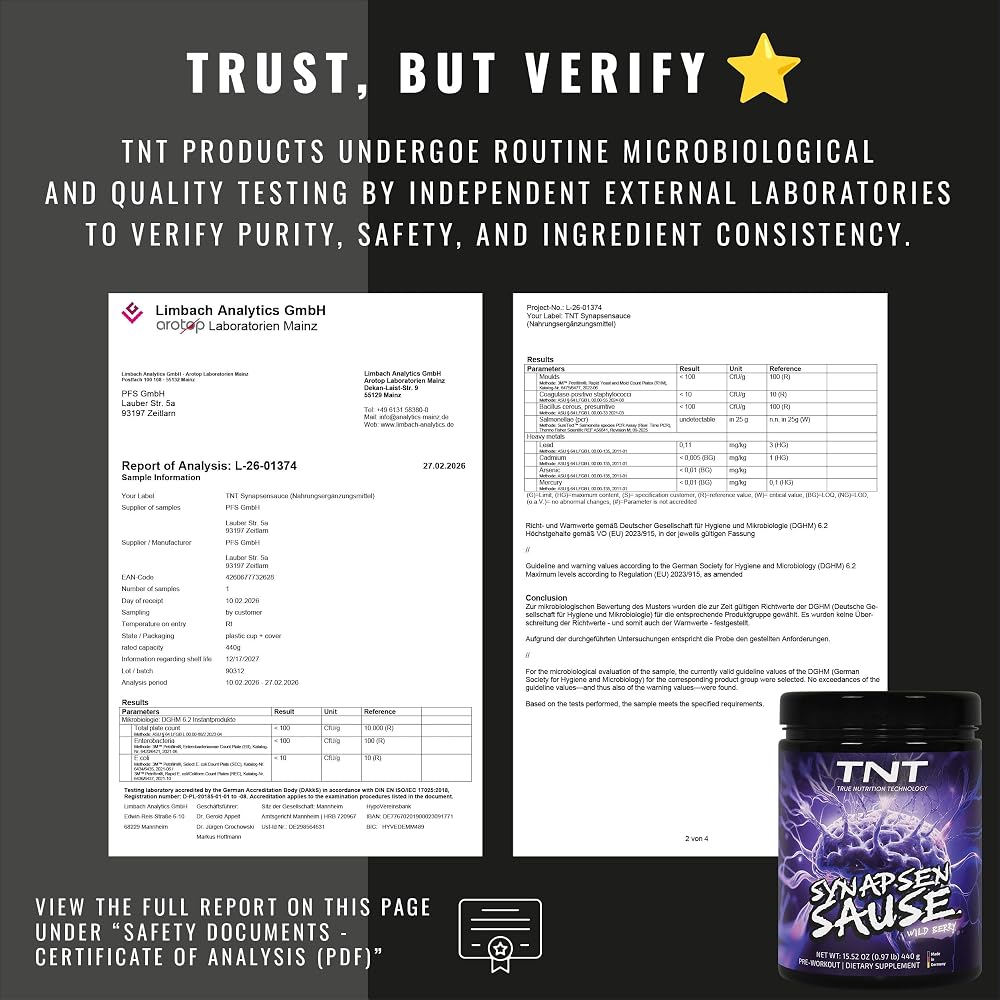 True Nutrition Technology TNT Synapsensause Pre-Workout Powder Wild Berry - image 7