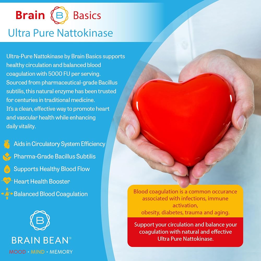Brain Bean Nattokinase 5000 FU Circulation Support - 120 Capsules - image 3