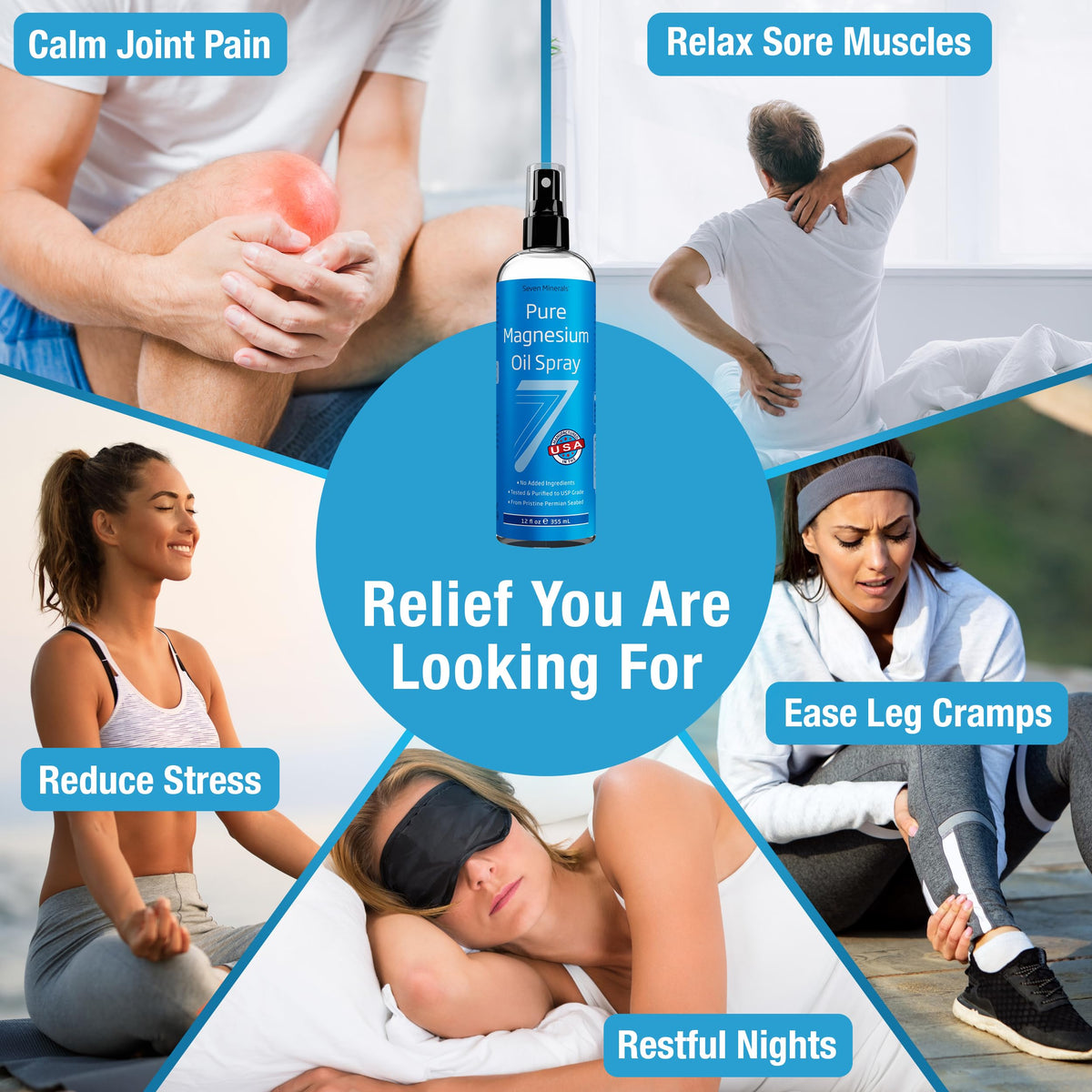 Seven Minerals Magnesium Oil Spray for Sleep & Relaxation - 12 oz - image 4