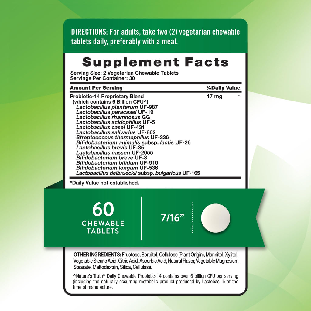 Nature's Truth Probiotic Chewable for Men and Women - 60 Tablets - image 2