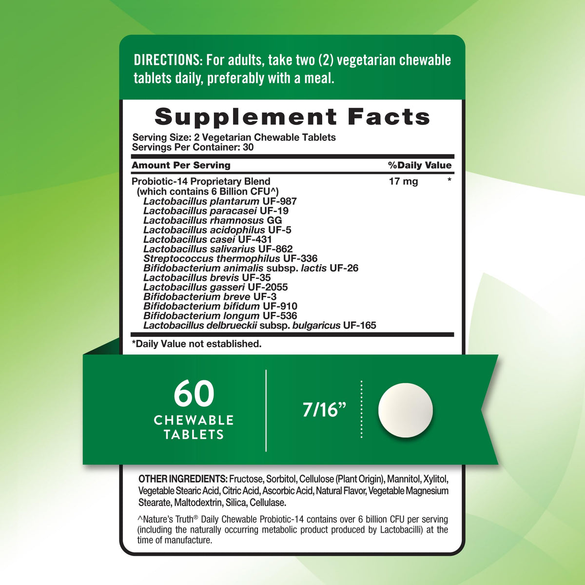 Nature's Truth Probiotic Chewable for Men and Women - 60 Tablets - image 2
