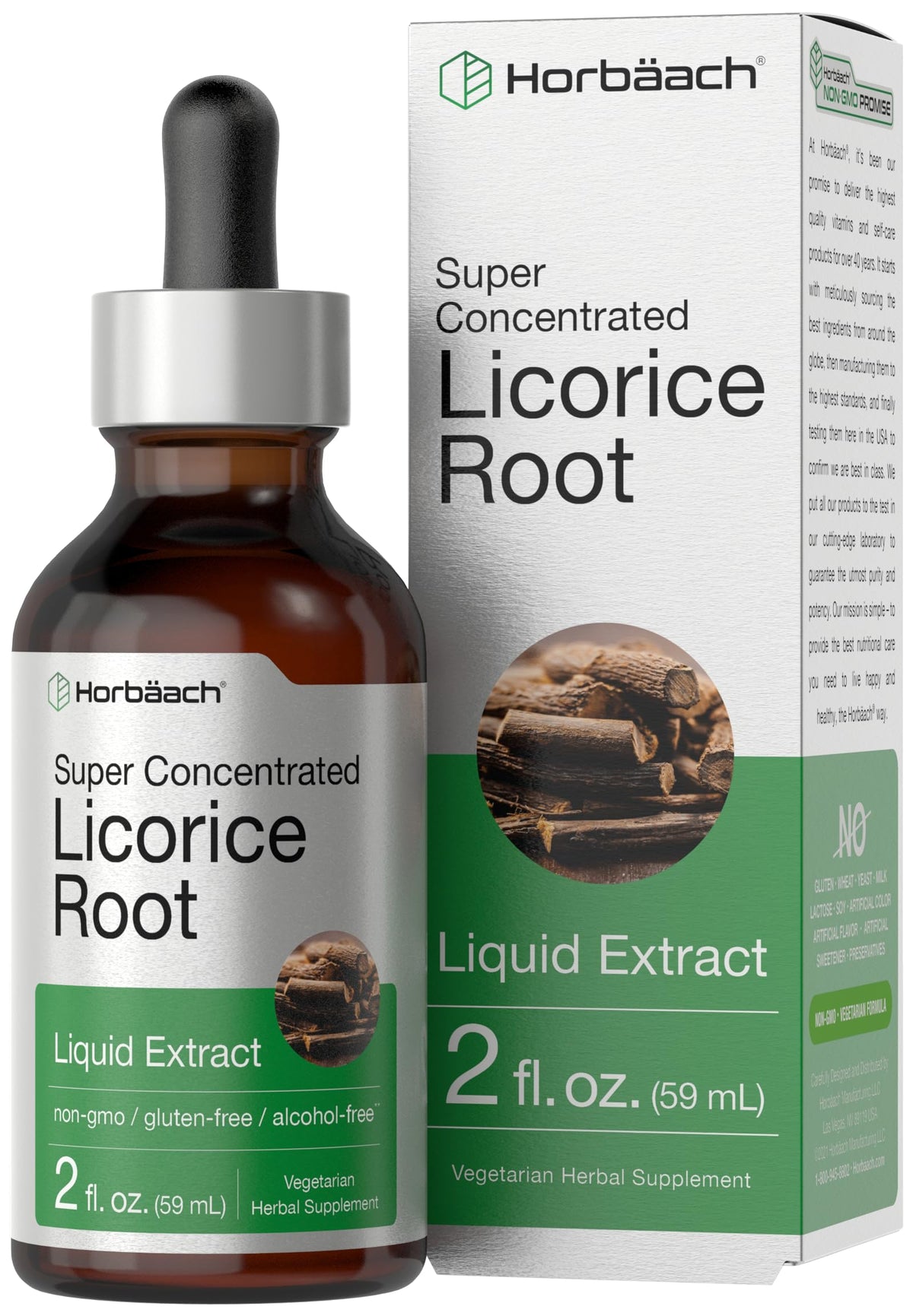 Horbäach Licorice Root Extract Alcohol-Free Tincture - 2 fl oz