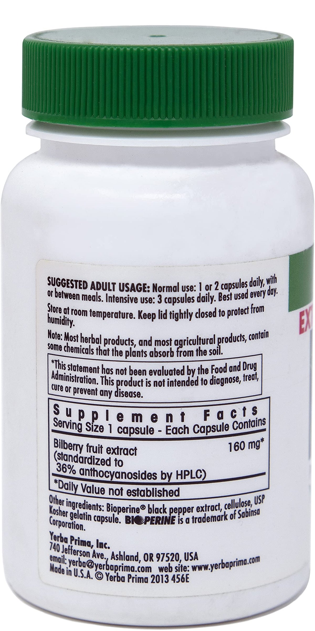 Yerba Prima Bilberry Extra Strength - 50 Capsules - image 3