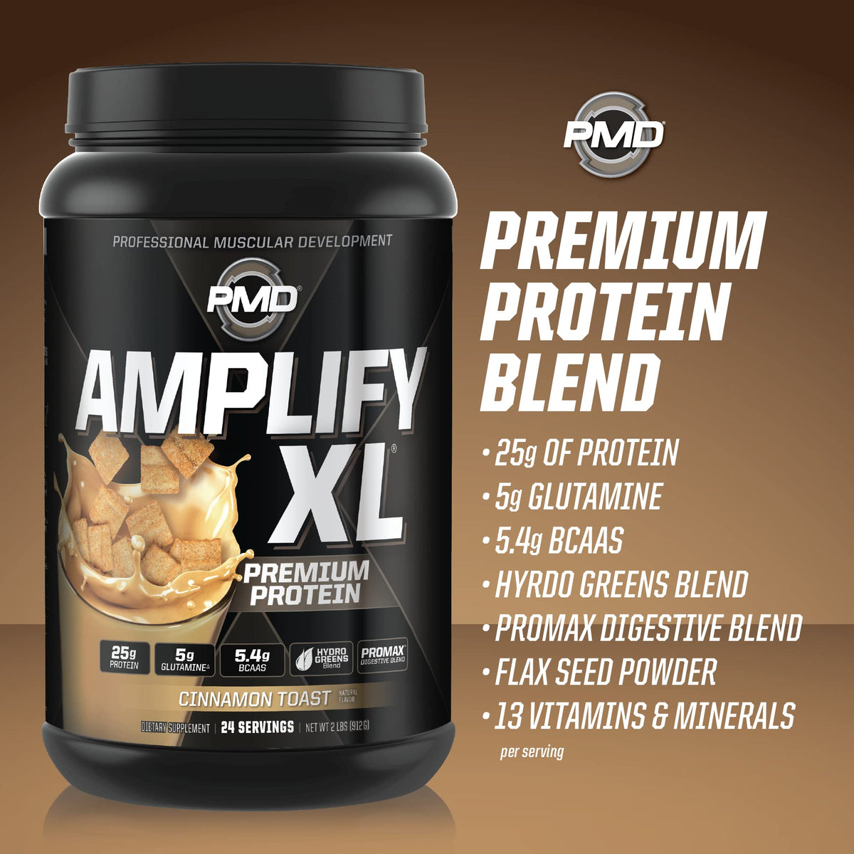 PMD Sports Amplify XL Whey Protein Hydro Greens Blend