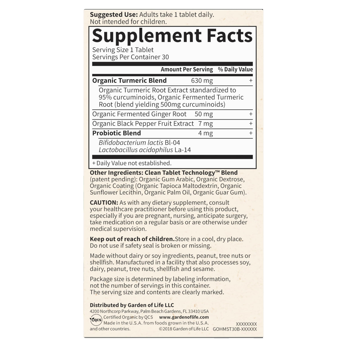 Garden of Life Organics Maximum Strength Turmeric Joints & Mobility - 30 Tablets - image 8