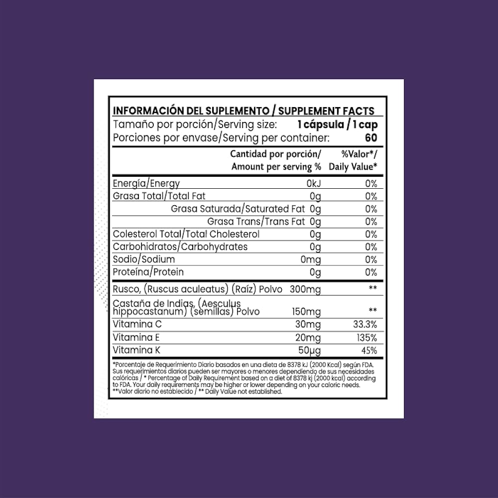 CLÍNICA DR. VEGA Dam Horse Chestnut Herbal Supplement - 60 Capsules - image 2