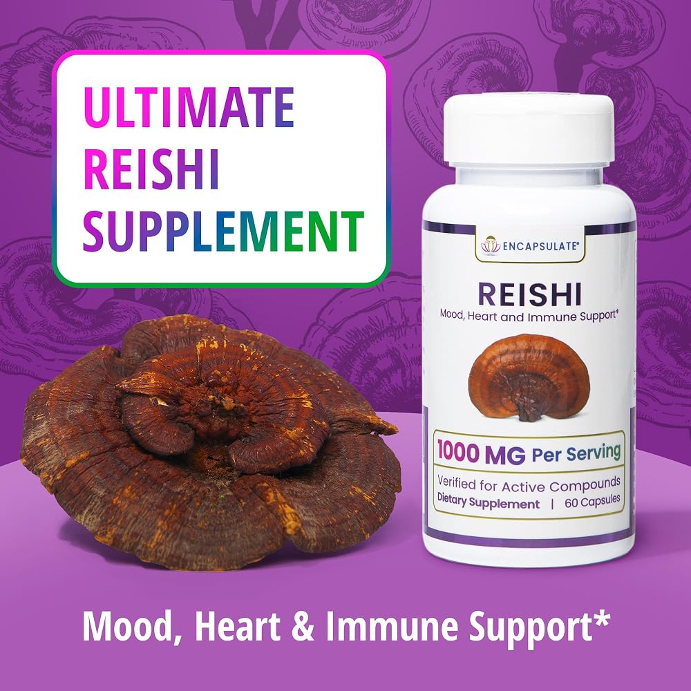 ENCAPSULATE Reishi 1000mg Mushroom Extract - 60 Vegan Capsules - image 3