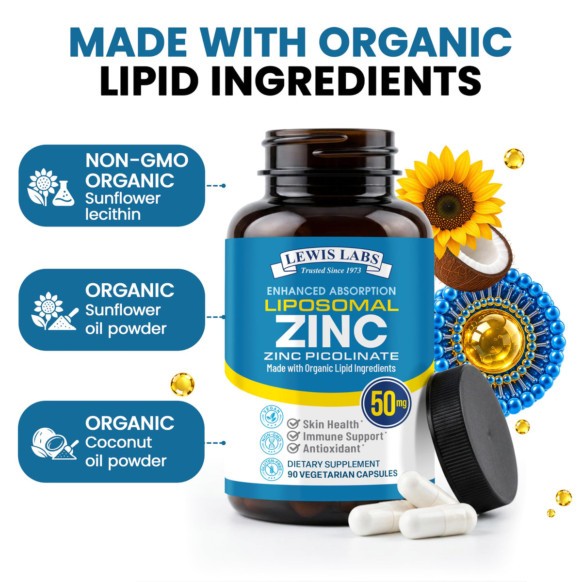 Lewis Labs Zinc Supplement 50mg