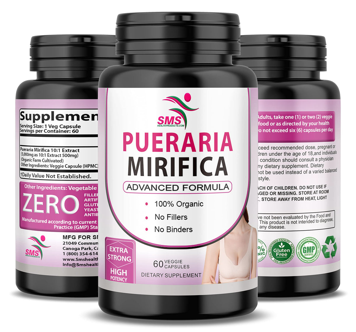 SMSHEALTHPRODUCTS Pueraria Mirifica 10:1 Extract - 60 Vegetarian Capsules - image 9